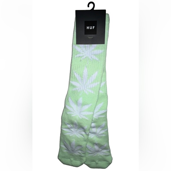 Huf Plantlife Crew Socks - Black/Neon Green - New Star